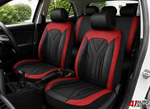 Punto rosso nero ecopelle - v,